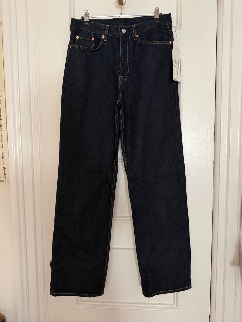 Cos Column Straight-Leg Jeans Dark Blue, size 28 NWT